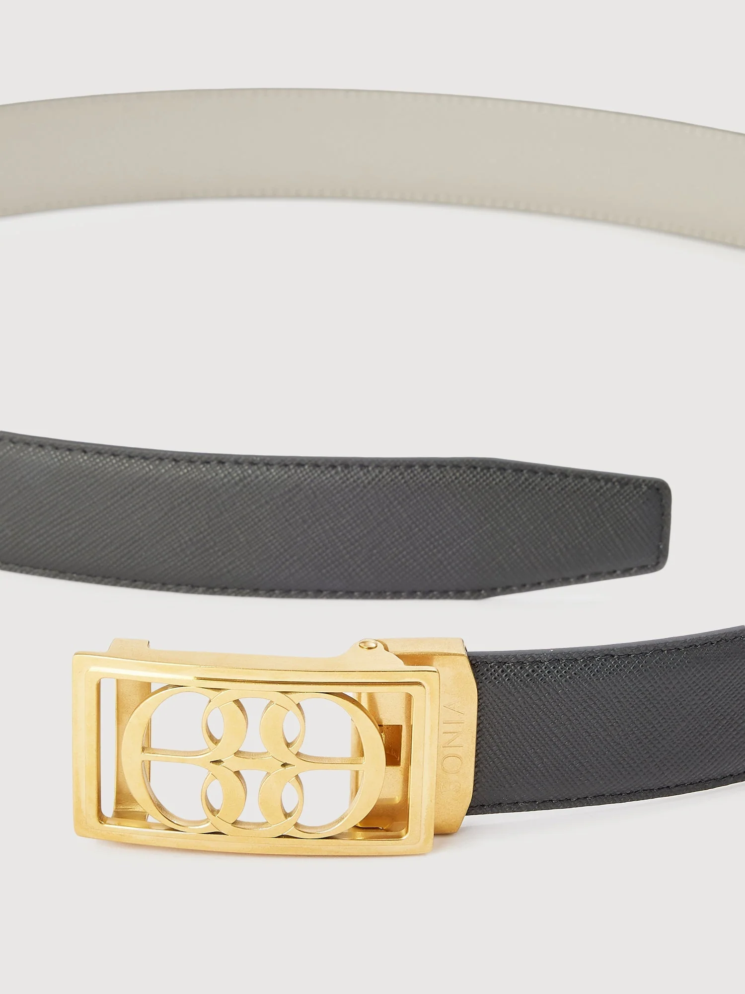Beno Non-Reversible Leather Belt with Gold Auto Lock Buckle - Image 3