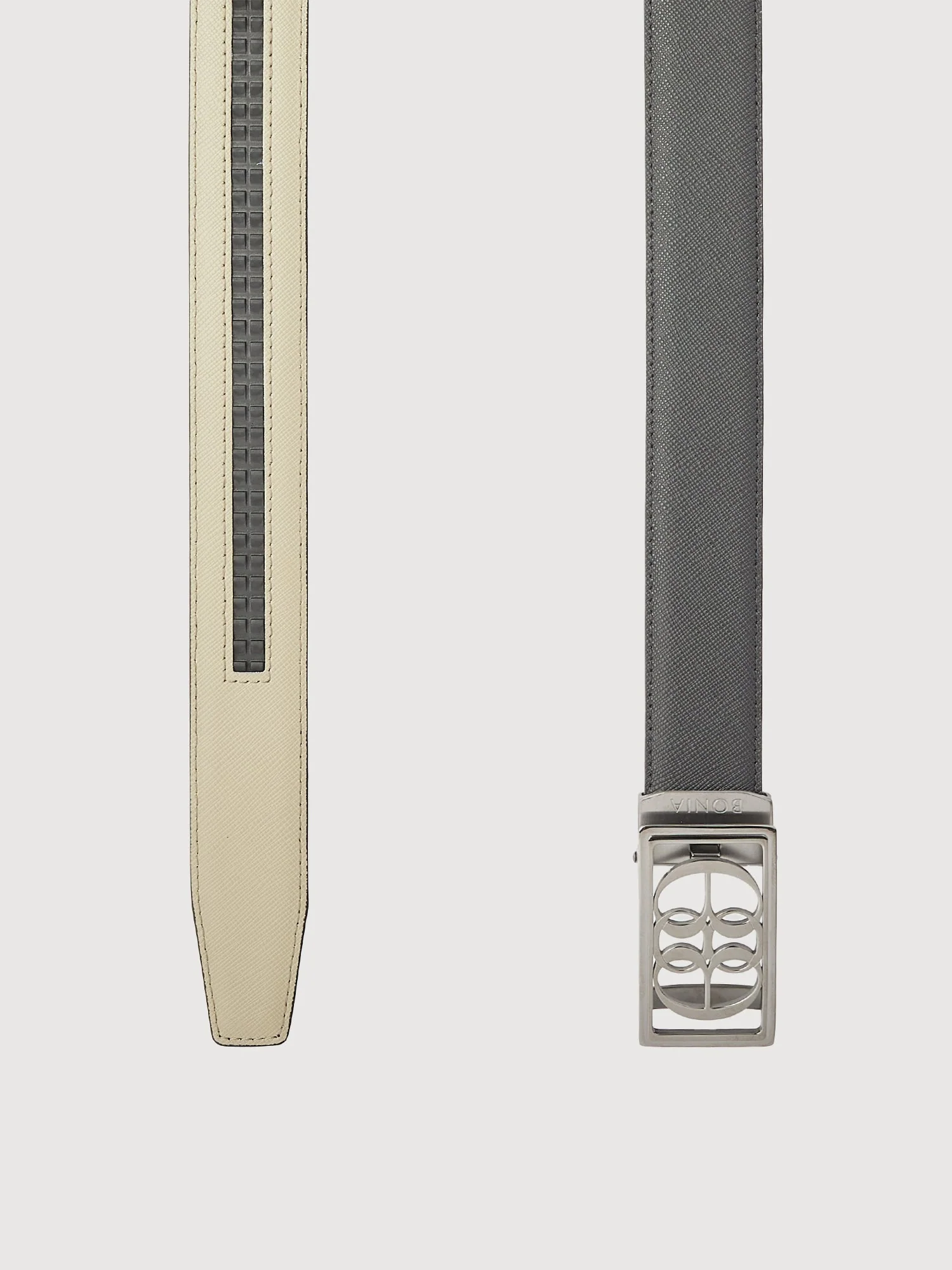 Beno Non-Reversible Leather Belt with Gunmetal Auto Lock Buckle - Image 4