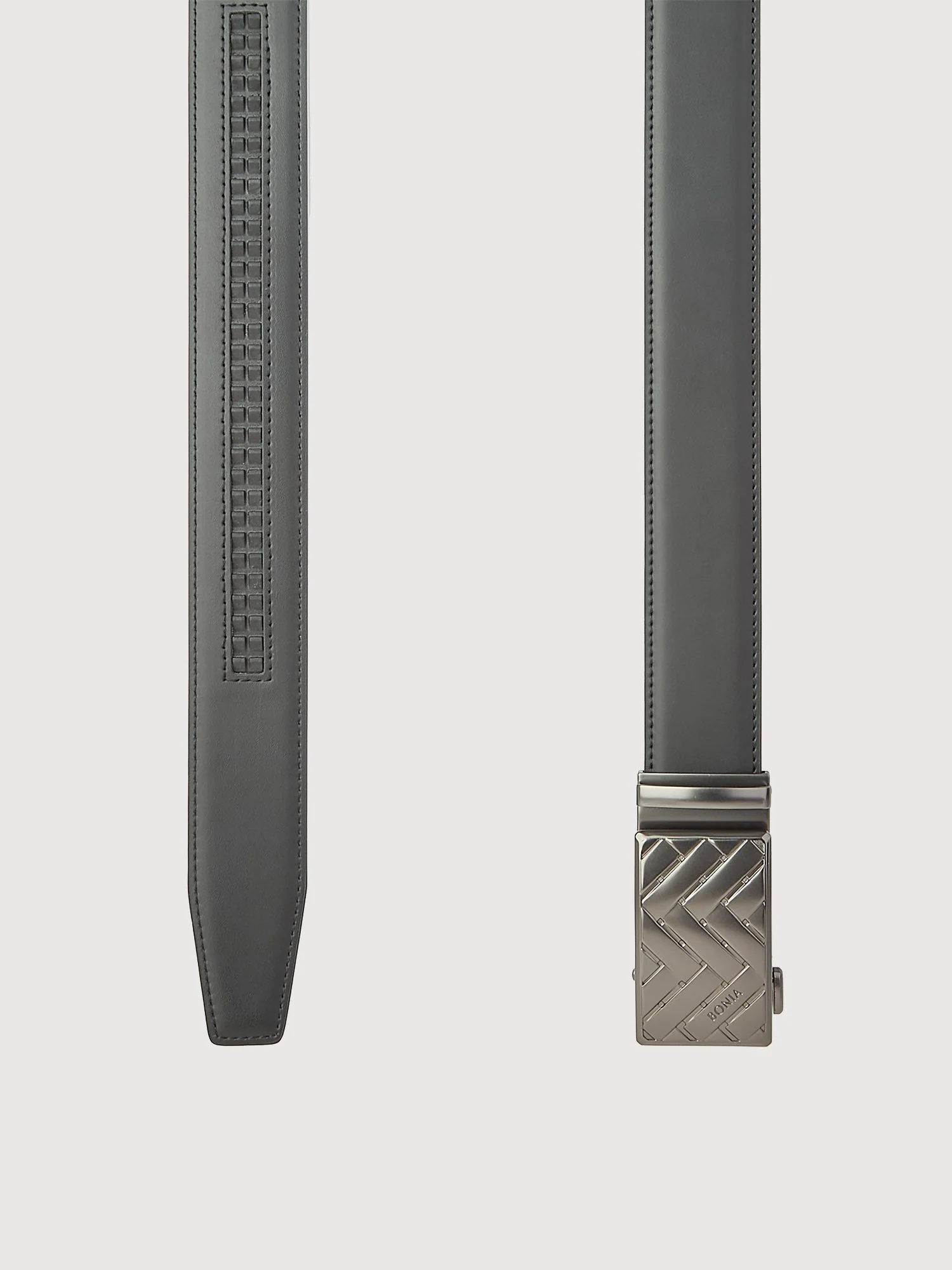 Beno Non-Reversible Leather Belt with Gunmetal Auto Lock Buckle - Image 4