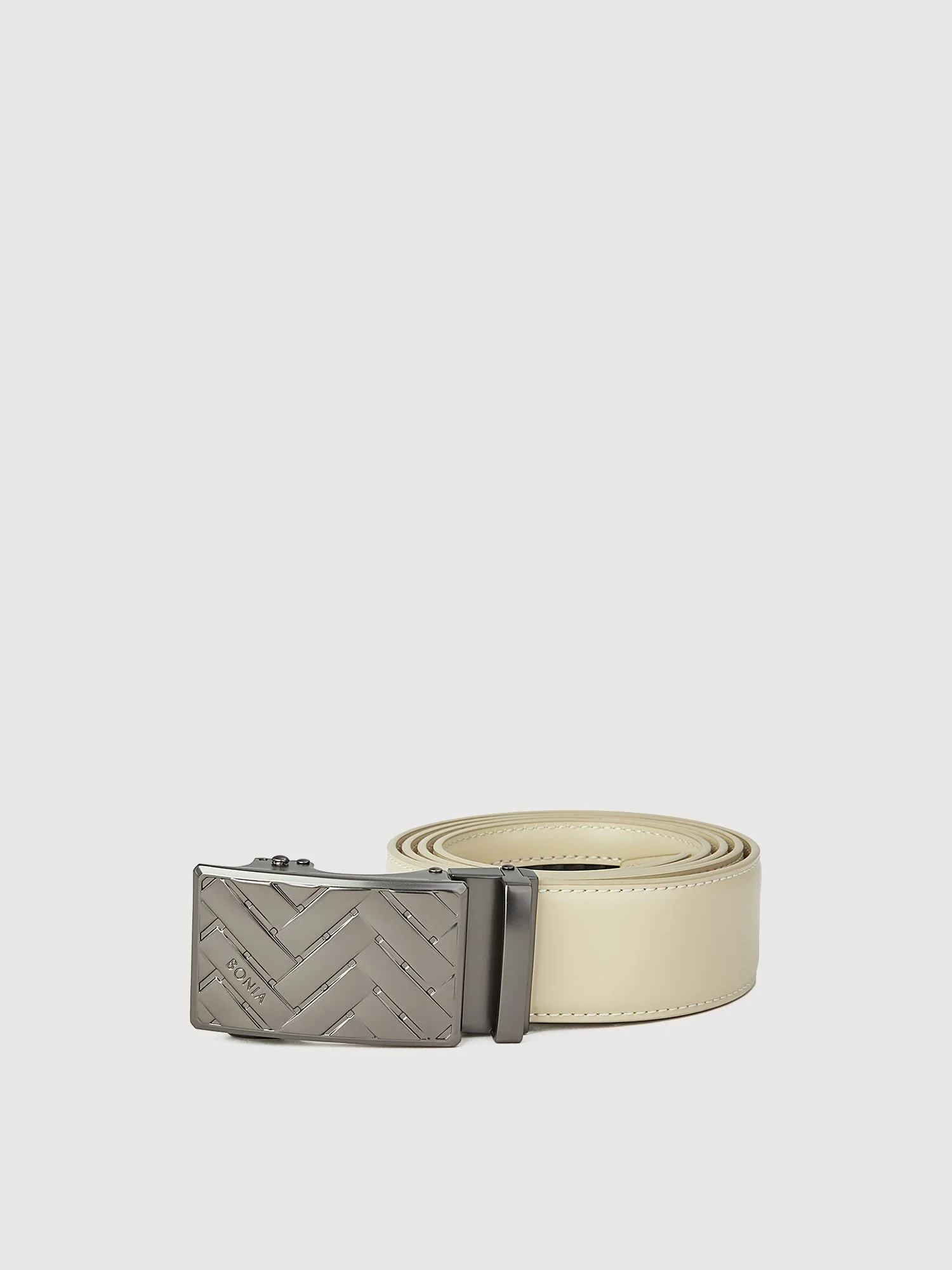 Beno Non-Reversible Leather Belt with Gunmetal Auto Lock Buckle - Image 5