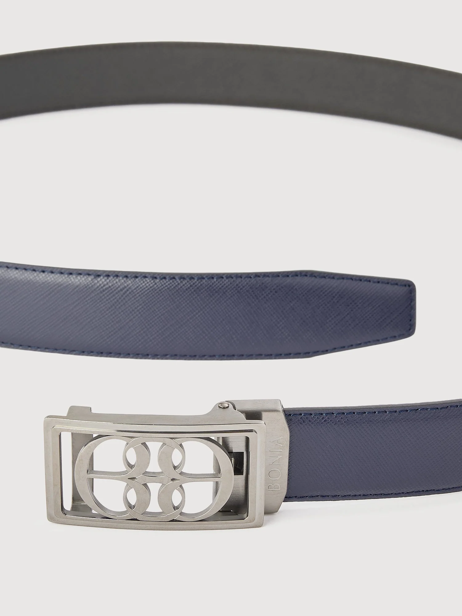 Beno Non-Reversible Leather Belt with Gunmetal Auto Lock Buckle - Image 3