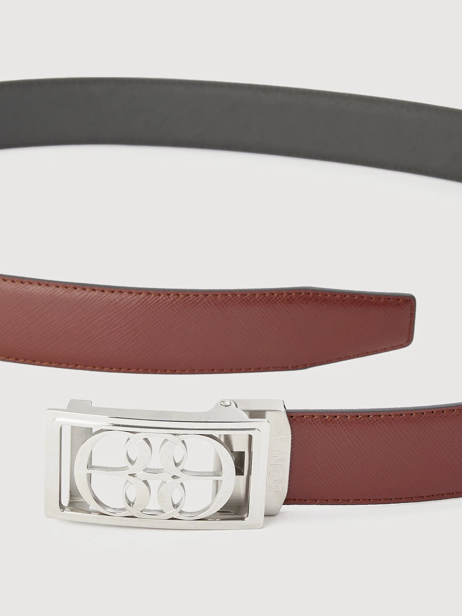 Beno Non-Reversible Leather Belt with Nickel Auto Lock Buckle - Image 3