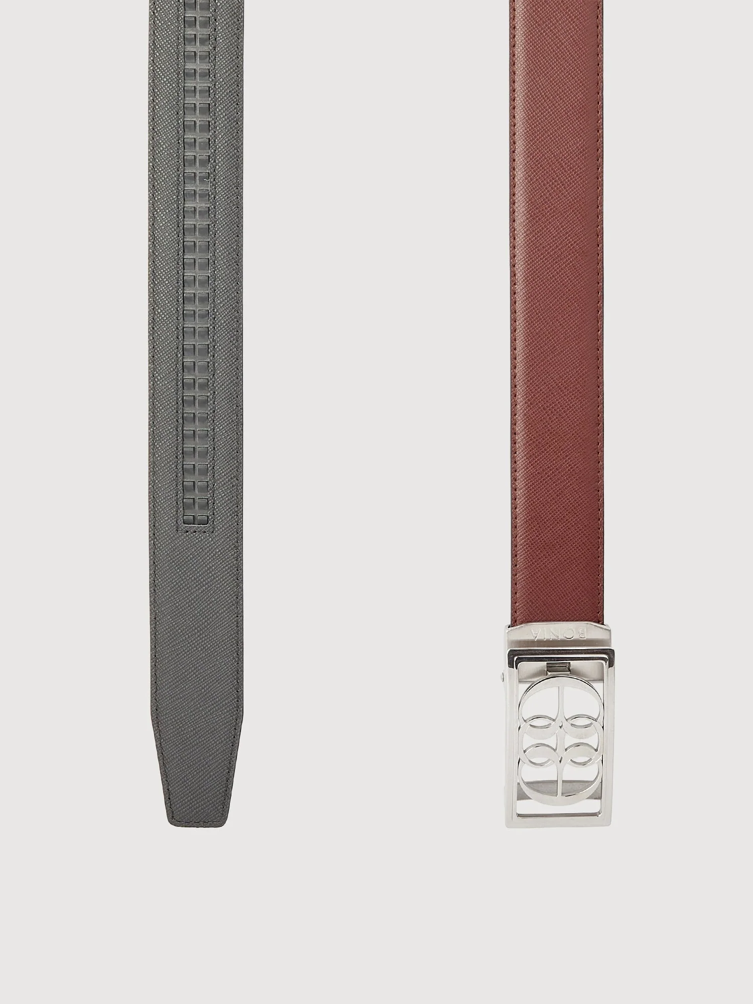 Beno Non-Reversible Leather Belt with Nickel Auto Lock Buckle - Image 4