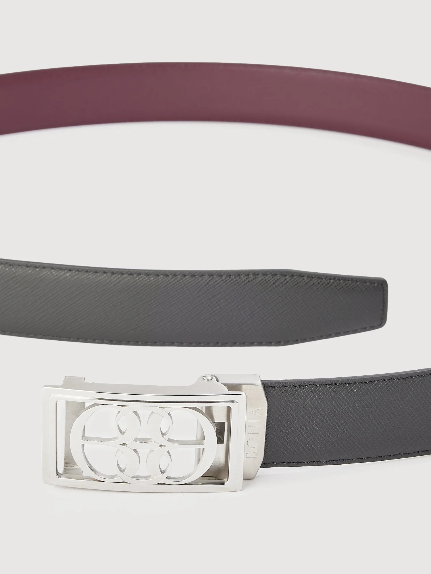Beno Non-Reversible Leather Belt with Nickel Auto Lock Buckle - Image 3