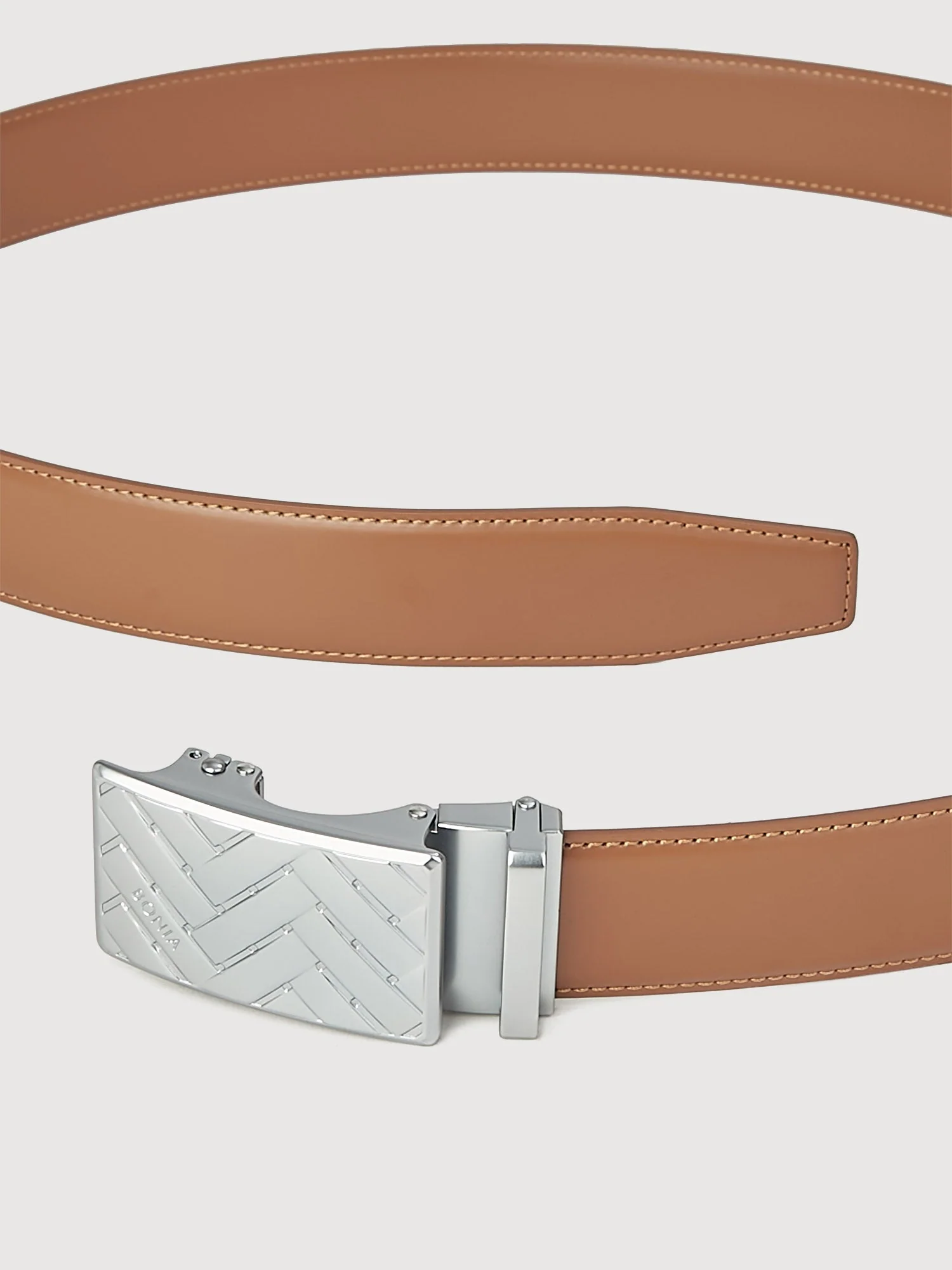 Beno Non-Reversible Leather Belt with Nickle Auto Lock Buckle - Image 3