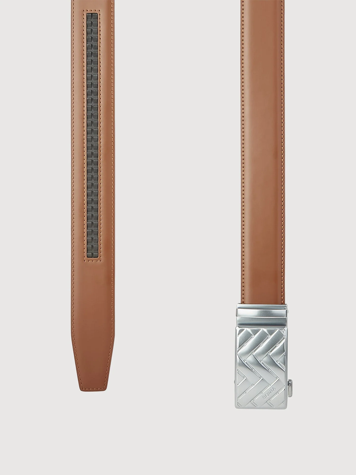 Beno Non-Reversible Leather Belt with Nickle Auto Lock Buckle - Image 4