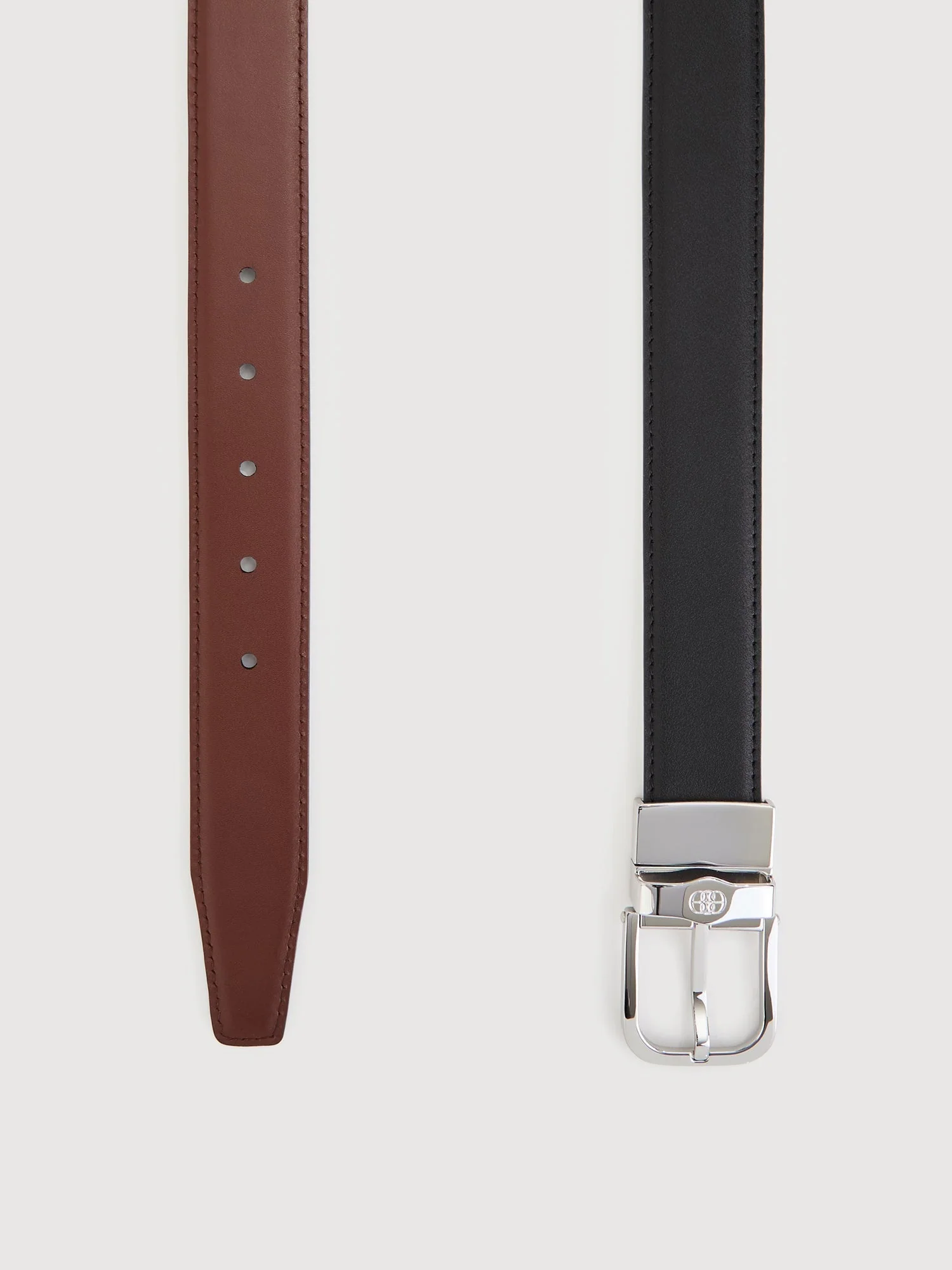Colt Reversible Leather Belt with Nickel Buckle - Image 3