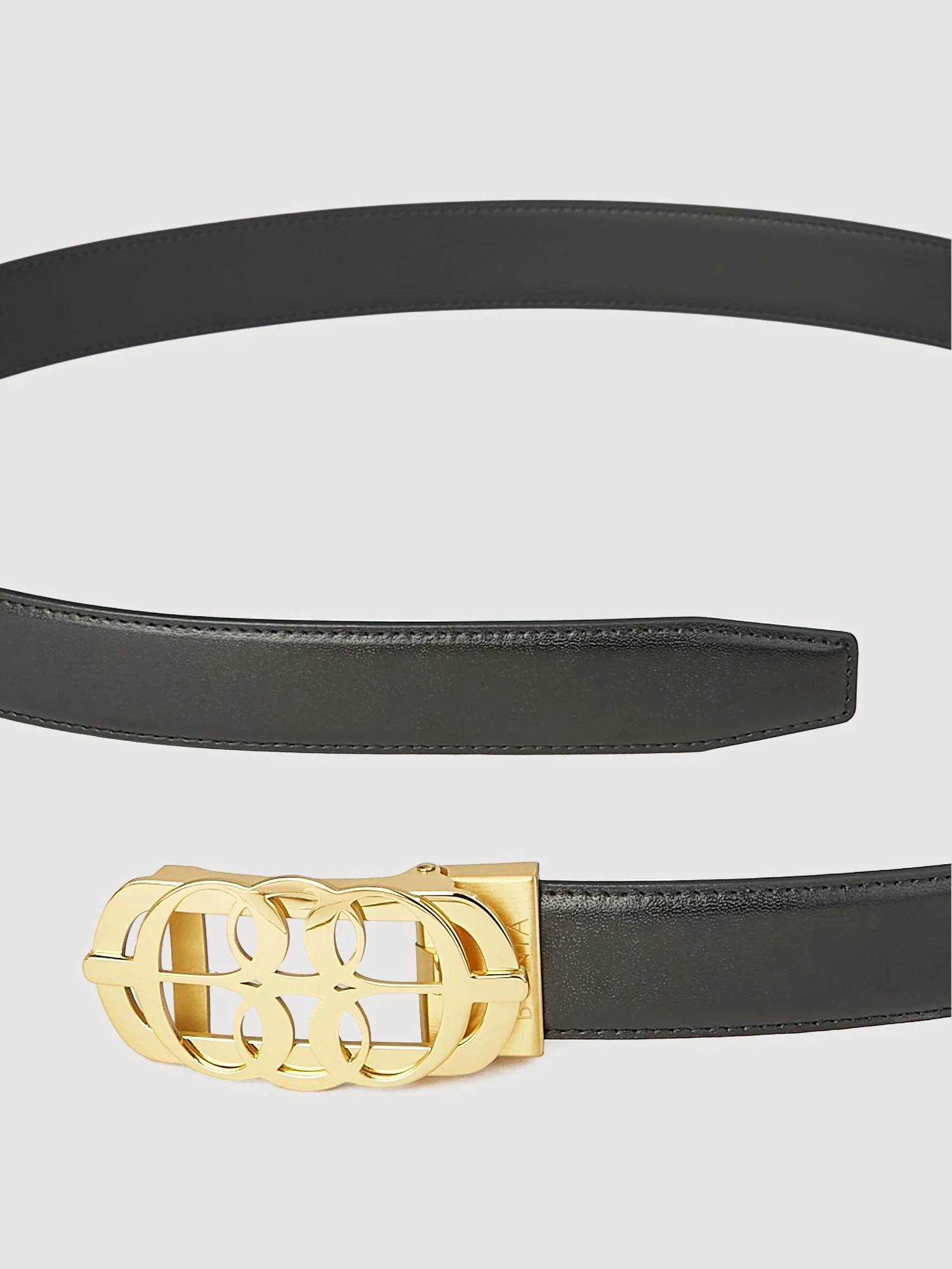 Fausto Non-Reversible Leather Belt with Gold Auto Lock Buckle - Image 3