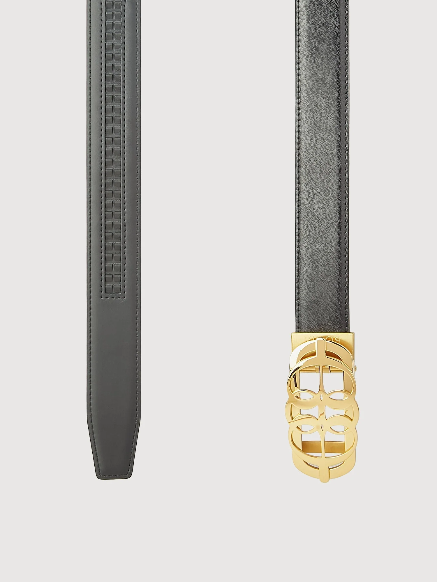 Fausto Non-Reversible Leather Belt with Gold Auto Lock Buckle - Image 4