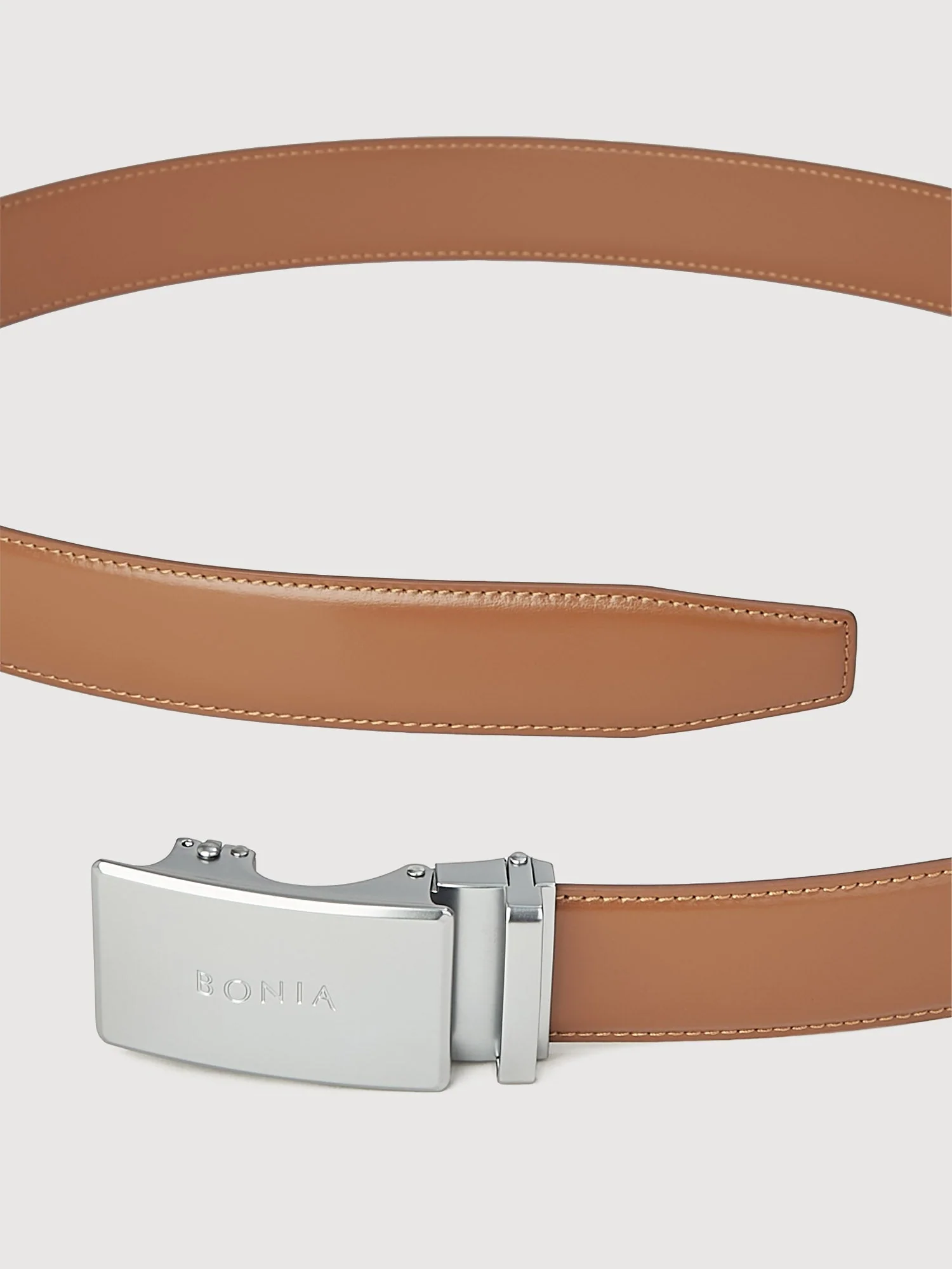 Nello Sirp Leather Belt with Nickle Auto Lock Buckle - Image 3